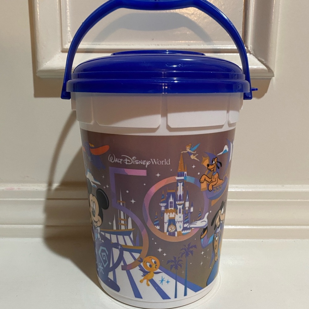 Disney World Popcorn Bucket with Blue Handle
